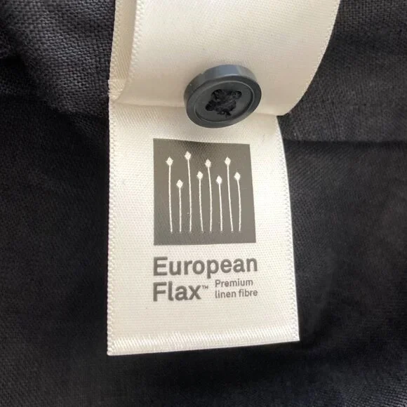 EVERLANE Daytripper Linen Dress Oversized Shirttail Hem Euro Flax Size S Black - Picture 14 of 15